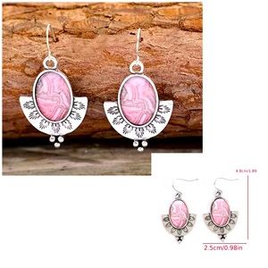 SILVER PLATED SYNTHETIC GEMS EARRINGS